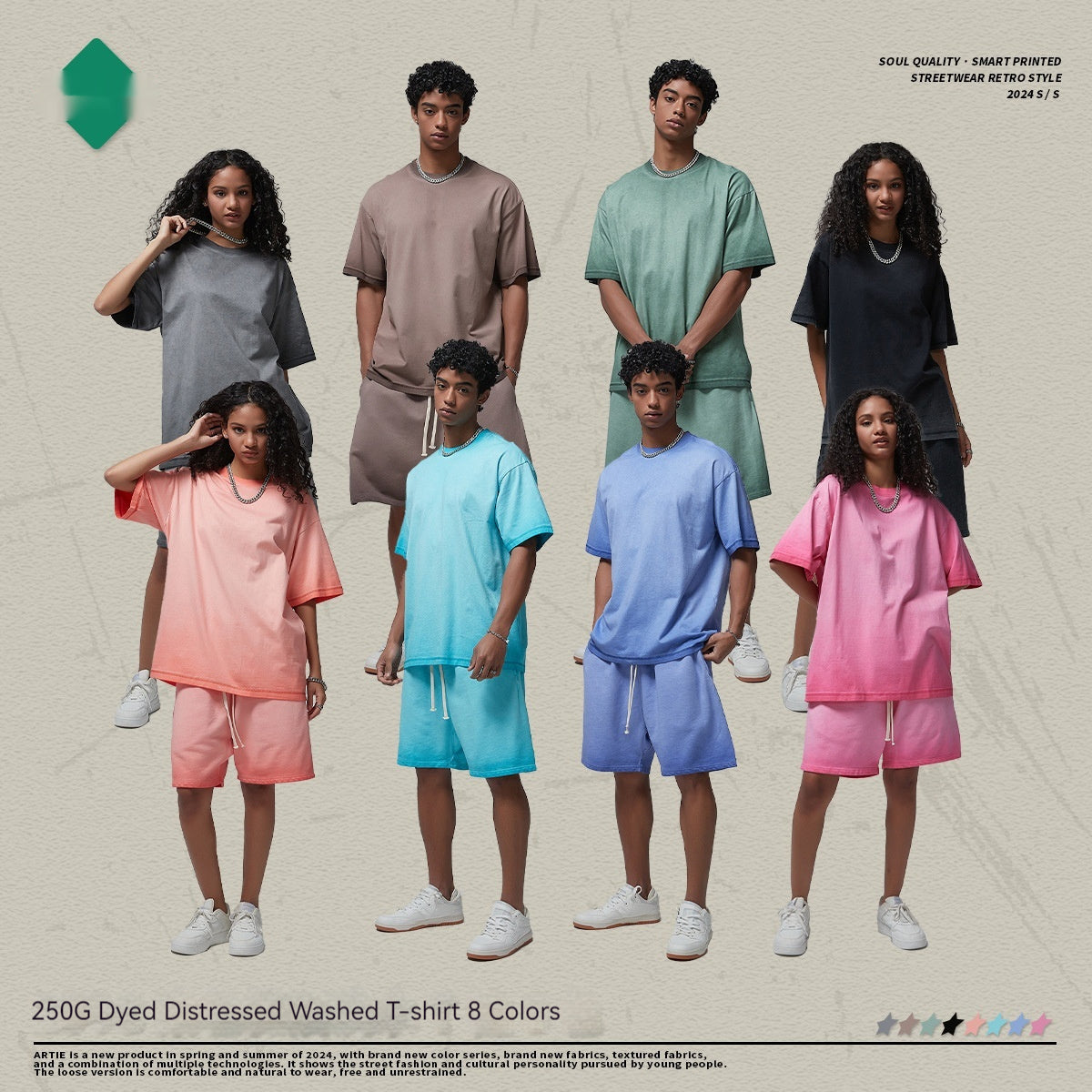 Dopamine Washed Old T-shirt Men's Vintage Batik Bright White