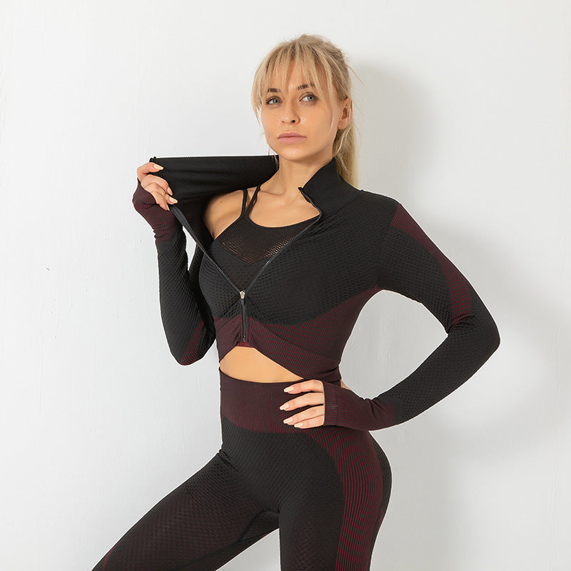 Shockproof Sports Bra + Hip Yoga Bottoms Set