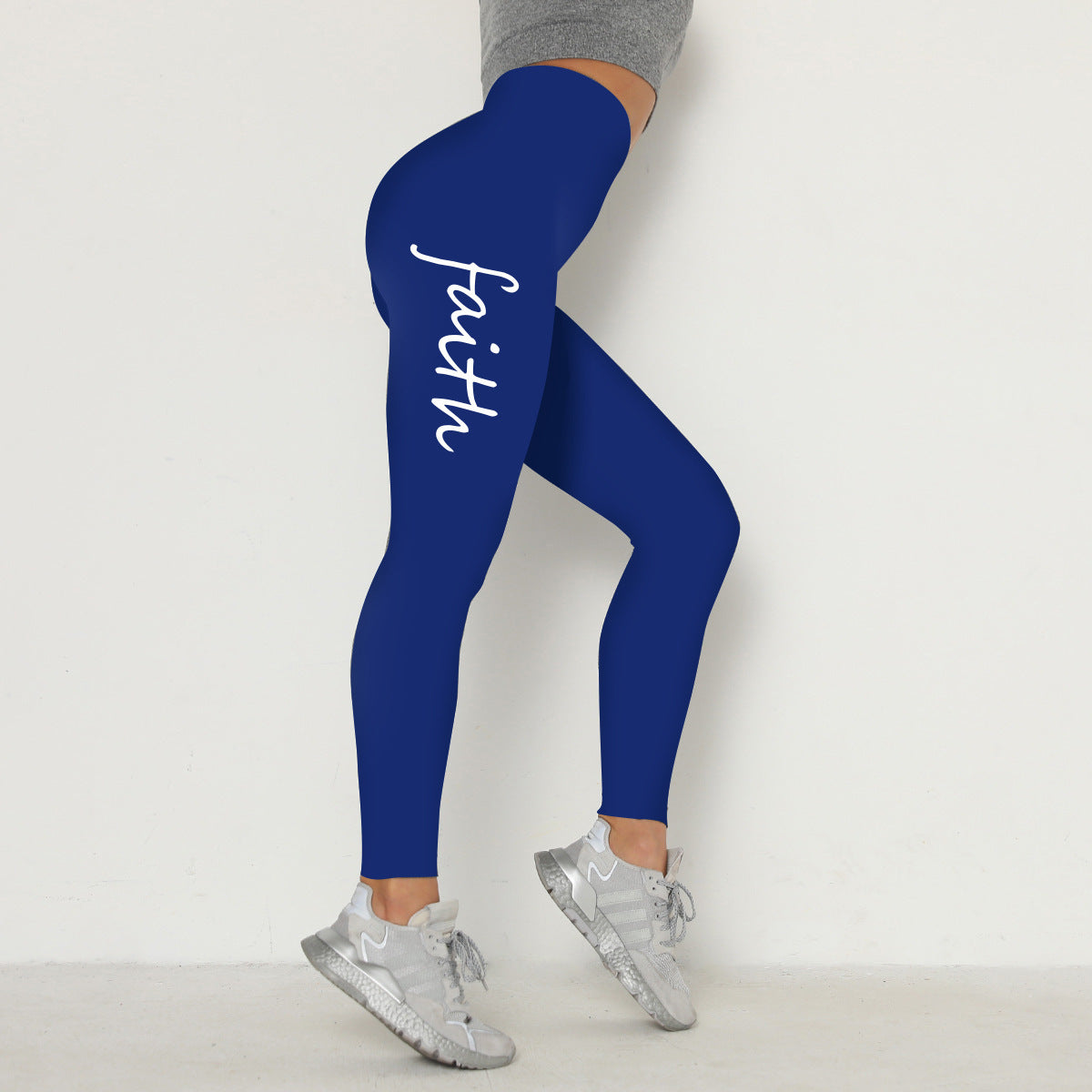 Hip-Lifting Waist Letter Print Stretch Leggings