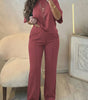 CasualFlow Short-Sleeve Top & Wide-Leg Pants