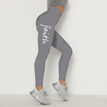 Hip-Lifting Waist Letter Print Stretch Leggings