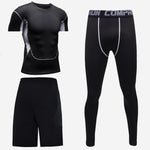 Sports short-sleeved men's short-sleeved body suit three-piece suit