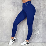Hip-Lifting Waist Letter Print Stretch Leggings