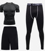 Sports short-sleeved men's short-sleeved body suit three-piece suit