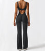 Women Sleeveless Flare Jumpsuits Fitness Yoga Long Pants