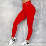 Hip-Lifting Waist Letter Print Stretch Leggings