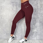 Hip-Lifting Waist Letter Print Stretch Leggings