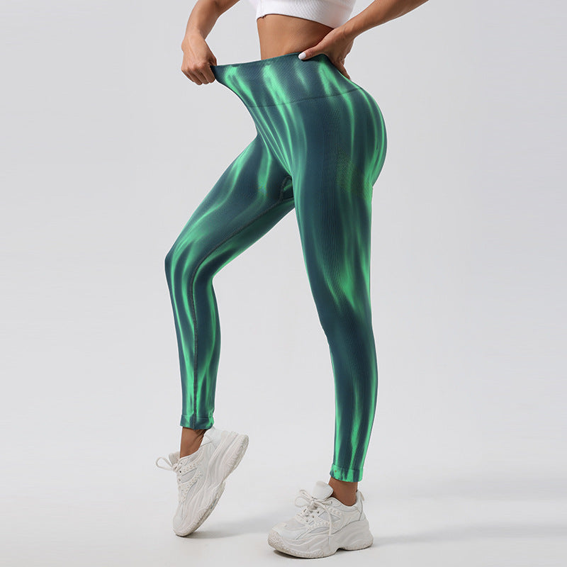 AuroraGlow Tie-Dye High-Waist Sculpting Leggings