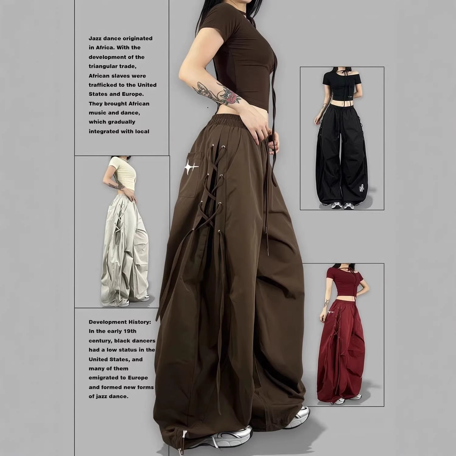 2026 Summer Thin Quick Dry Cargo Pants Women's Plus Size Loose Wide-leg Pants Jazz Dance Casual Sweatpants Women