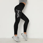 Hip-Lifting Waist Letter Print Stretch Leggings