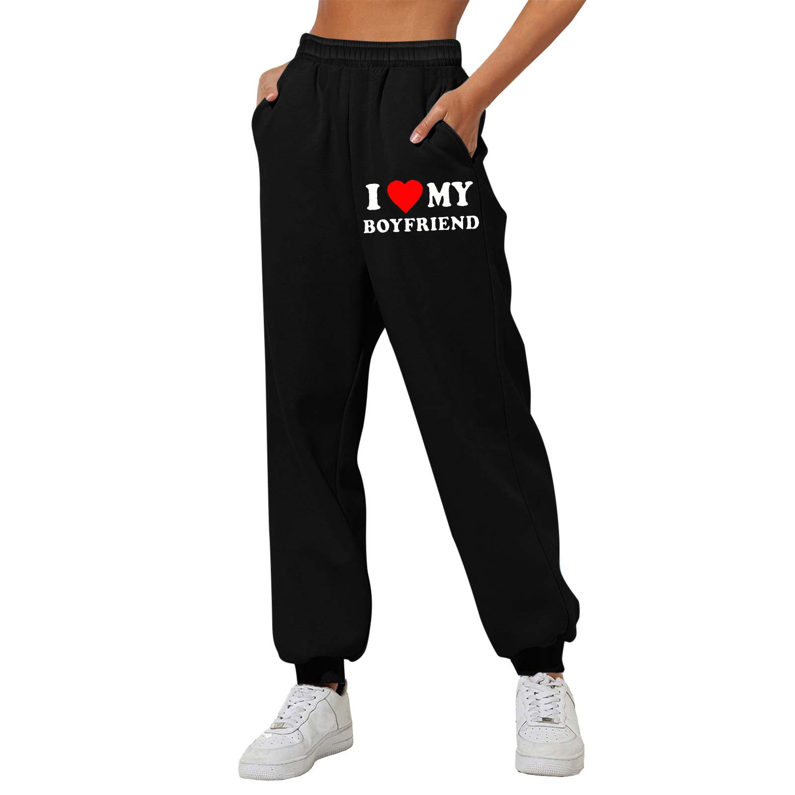 I Love MY BOYFRIEND Printed Trousers Casual Sweatpants Men And Women Sports Pants