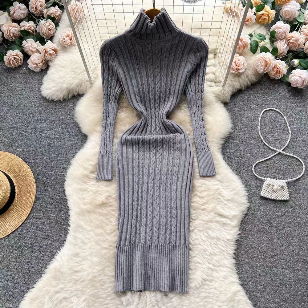 Slim-Fit Women's Hip-Wrapped Dress for Elegant Style