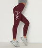 Hip-Lifting Waist Letter Print Stretch Leggings
