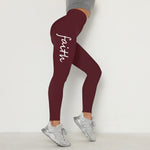 Hip-Lifting Waist Letter Print Stretch Leggings