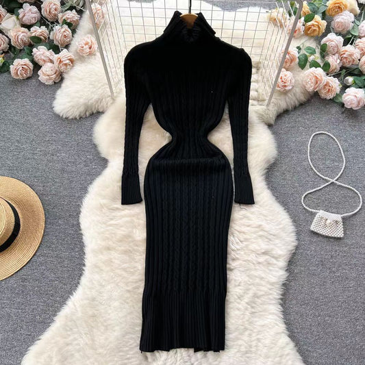 Slim-Fit Women's Hip-Wrapped Dress for Elegant Style